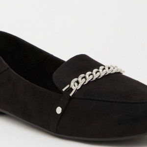 Torrid BLACK FAUX SUEDE CHAIN LOAFER
